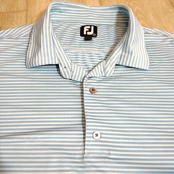 FootJoy Men's 2XL Blue Striped Golf Polo - Picture 3 of 8